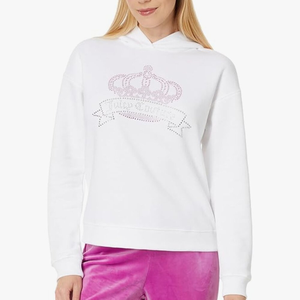 Juicy Couture Valentines Day Once Upon a Time Hoodie White Bling NWT